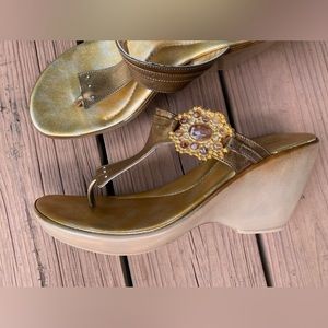 Gold dressy sandals